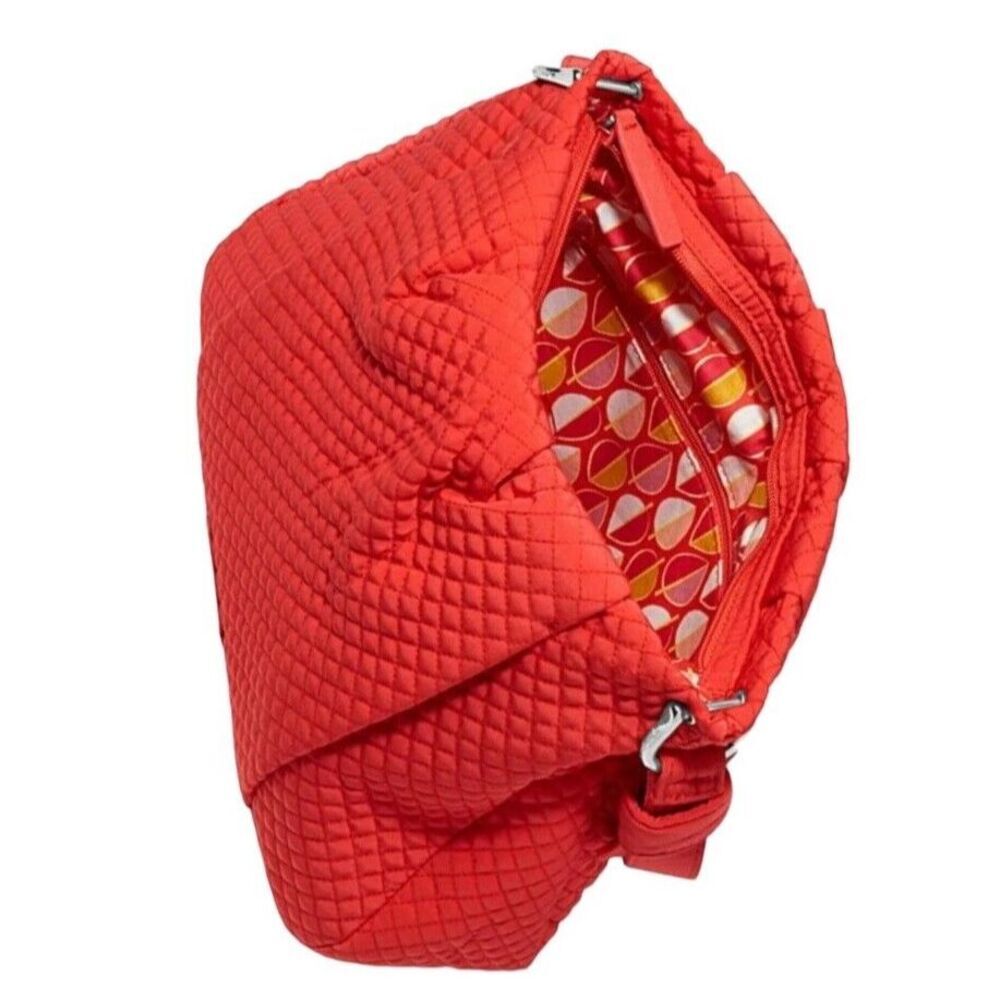 Vera Bradley Hadley Satchel Canyon Sunset Red Orange Crossbody Bag - Picture 4 of 10